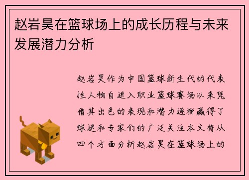 赵岩昊在篮球场上的成长历程与未来发展潜力分析